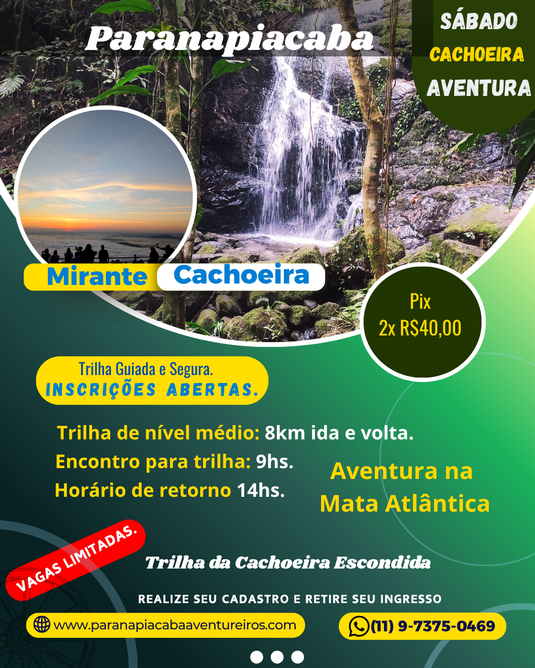 Programação de Trilha em Paranapiacaba Cachoeira Escondida